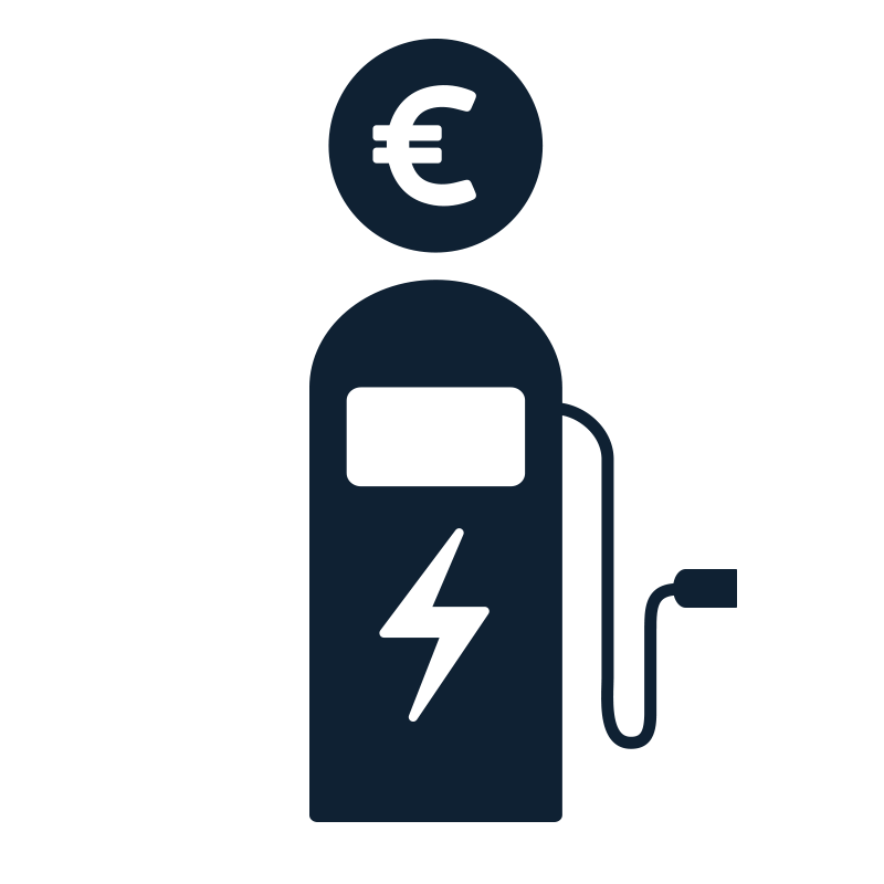 charge4business geldicon blau - Erkner Gruppe - Ladestation für Elektroautos